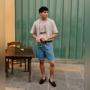 Men's Abercrombie & Fitch Loose Denim Jean Shorts Medium Wash Size 33